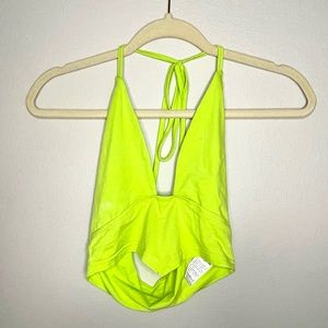 Neon green halter top